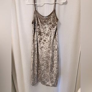 Subtle silver, pink/purple blush colored velvet dress